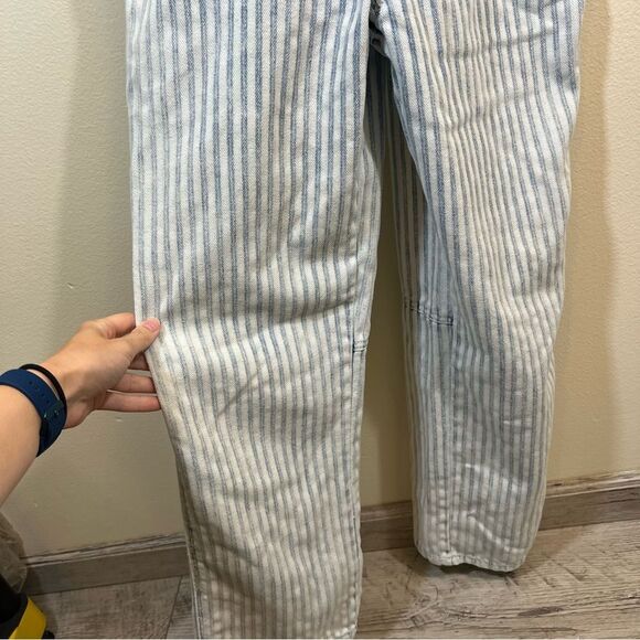 Faherty Topsail Overalls Women’s XS Light Wash Striped Railroad Western Cowgirl - Picture 7 of 14